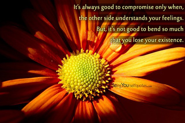 It’s always good to compromise only when