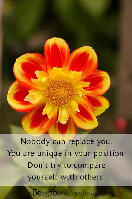 Nobody can replace you You are unique in