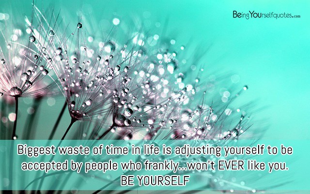 Biggest waste of time in life is adjusting yourself to be
